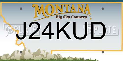 J24KUD Montana License Plate