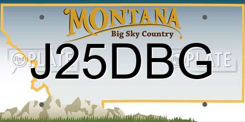 J25DBG Montana License Plate