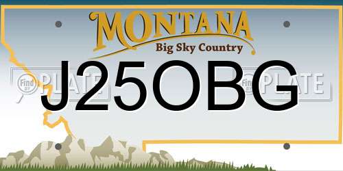 J25OBG Montana License Plate