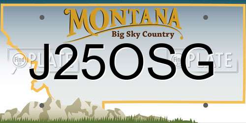 J25OSG Montana License Plate