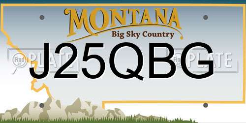 J25QBG Montana License Plate