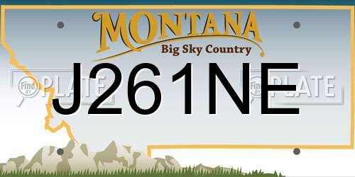 J261NE Montana License Plate