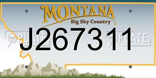 J267311 Montana License Plate