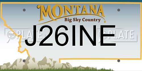 J26INE Montana License Plate