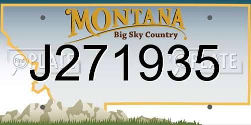 J271935 Montana License Plate
