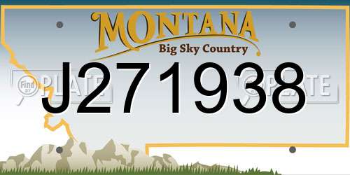 J271938 Montana License Plate