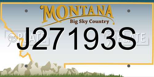 J27193S Montana License Plate