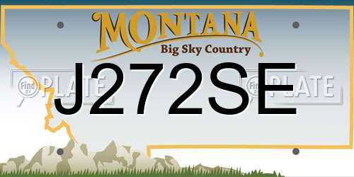 J272SE Montana License Plate