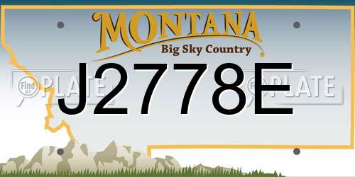 J2778E Montana License Plate