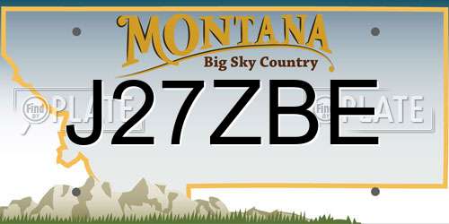 J27ZBE Montana License Plate