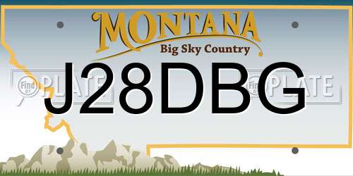 J28DBG Montana License Plate