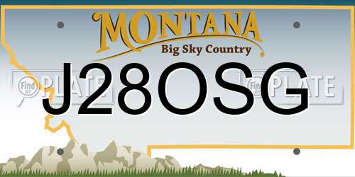 J28OSG Montana License Plate