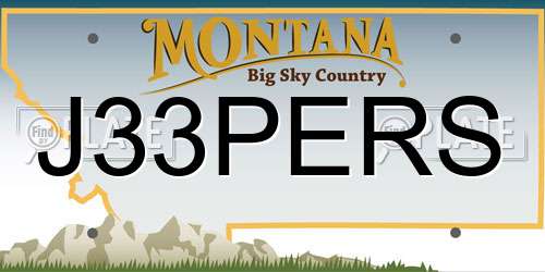 J33PERS Montana License Plate