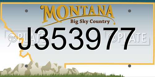 J353977 Montana License Plate