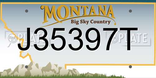J35397T Montana License Plate