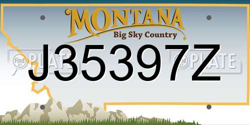 J35397Z Montana License Plate
