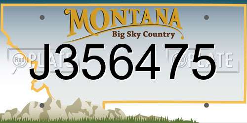 J356475 Montana License Plate
