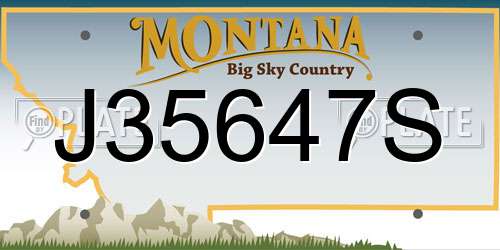 J35647S Montana License Plate
