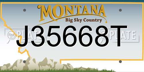 J35668T Montana License Plate