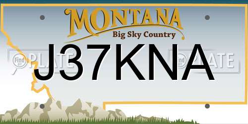 J37KNA Montana License Plate