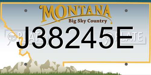 J38245E Montana License Plate