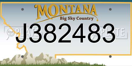 J382483 Montana License Plate
