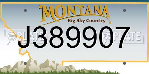 J389907 Montana License Plate