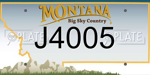 J4005 Montana License Plate