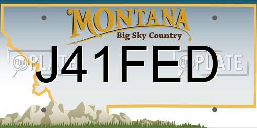 J41FED Montana License Plate