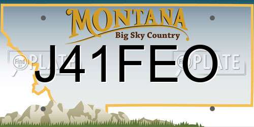 J41FEO Montana License Plate