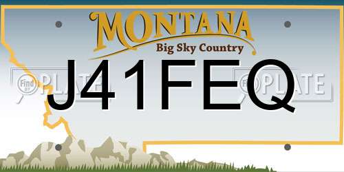 J41FEQ Montana License Plate