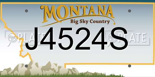 J4524S Montana License Plate