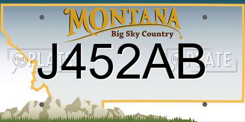 J452AB Montana License Plate