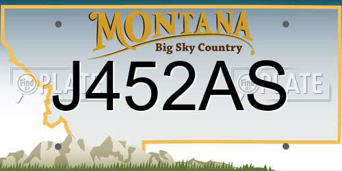 J452AS Montana License Plate