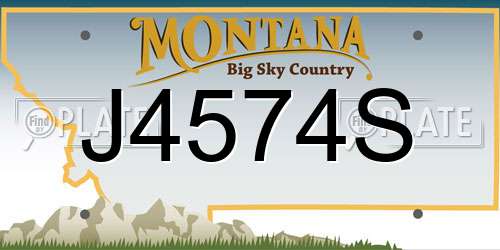 J4574S Montana License Plate