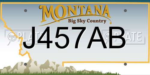 J457AB Montana License Plate