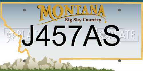 J457AS Montana License Plate