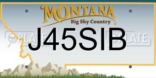 J45SIB Montana License Plate