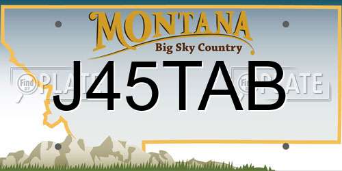 J45TAB Montana License Plate