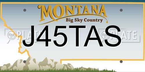 J45TAS Montana License Plate