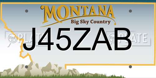 J45ZAB Montana License Plate