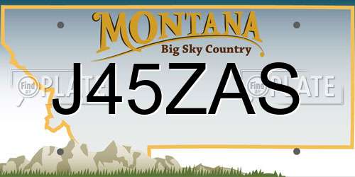 J45ZAS Montana License Plate
