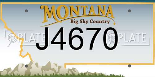 J4670 Montana License Plate