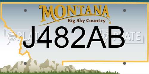 J482AB Montana License Plate