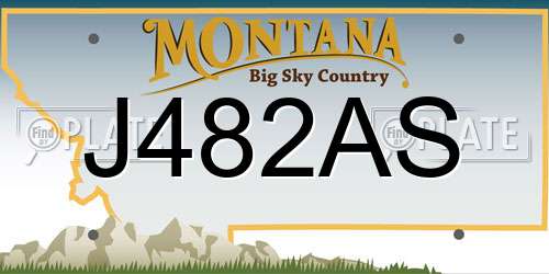 J482AS Montana License Plate