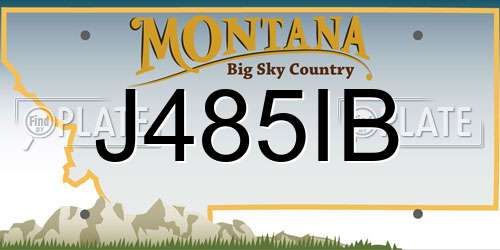 J485IB Montana License Plate