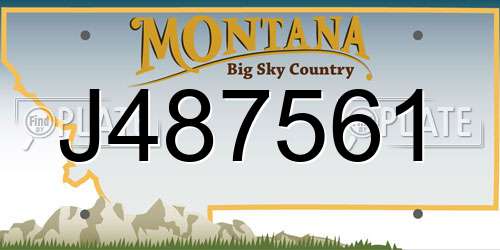 J487561 Montana License Plate