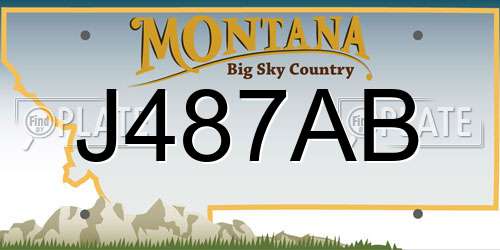 J487AB Montana License Plate