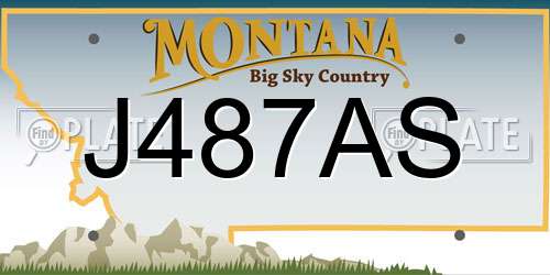 J487AS Montana License Plate
