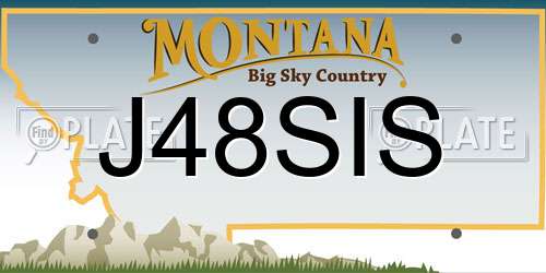 J48SIS Montana License Plate
